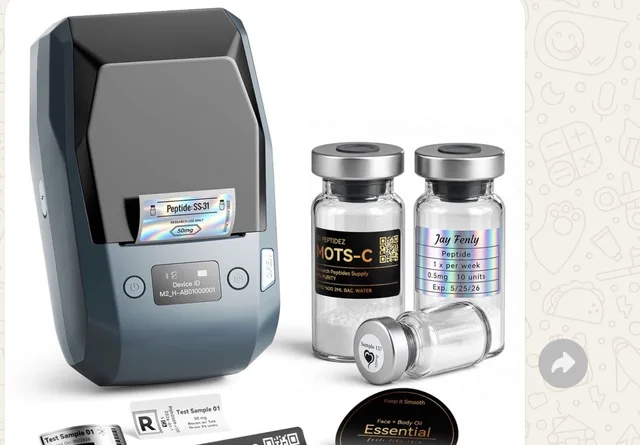 NIIMBOT M2 peptide vial label printer
